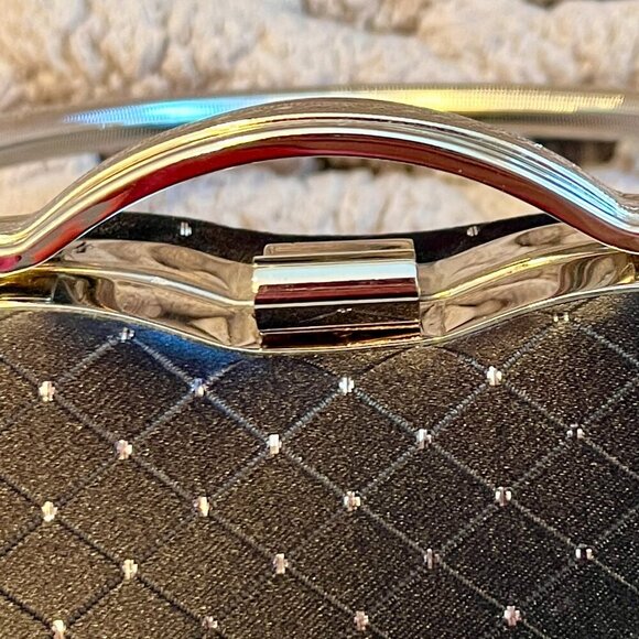 Joy Collection Small Black Hard Shell Evening Clutch Purse - Picture 11 of 16